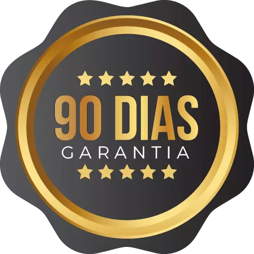 Representação visual do selo de qualidade com 90 Dias de Garantia Estendida do produto