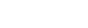 Símbolo de um coelho com a frase 'Não testamos em animais' e fundo transparente