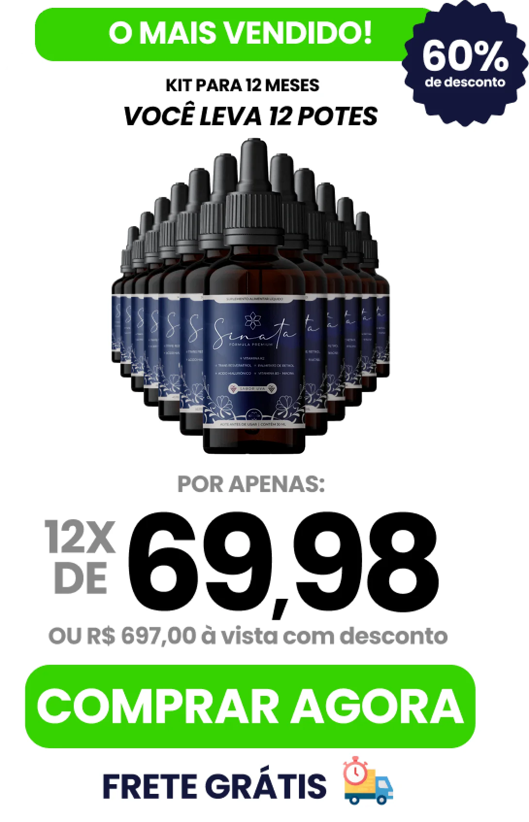 Kit 12 meses Sinata Gotas com 60% de desconto e frete grátis