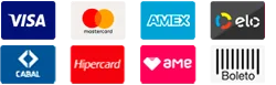 Formas de pagamento disponíveis para Sinata Gotas: Visa, MasterCard, AMEX, Elo, Hypercard, Ame, Boleto