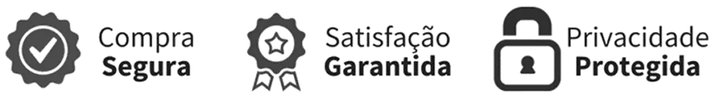 Ícones de garantia Sinata Gotas: compra segura, satisfação garantida, privacidade protegida