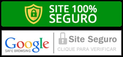 Selo de segurança do Google, indicando que o site é totalmente seguro